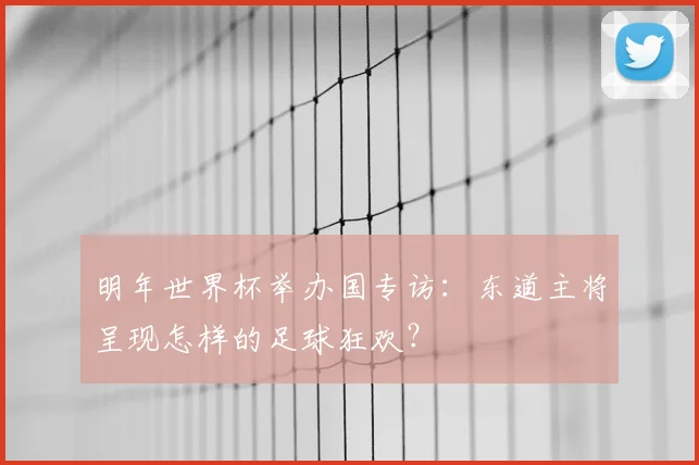 明年世界杯举办国专访：东道主将呈现怎样的足球狂欢？